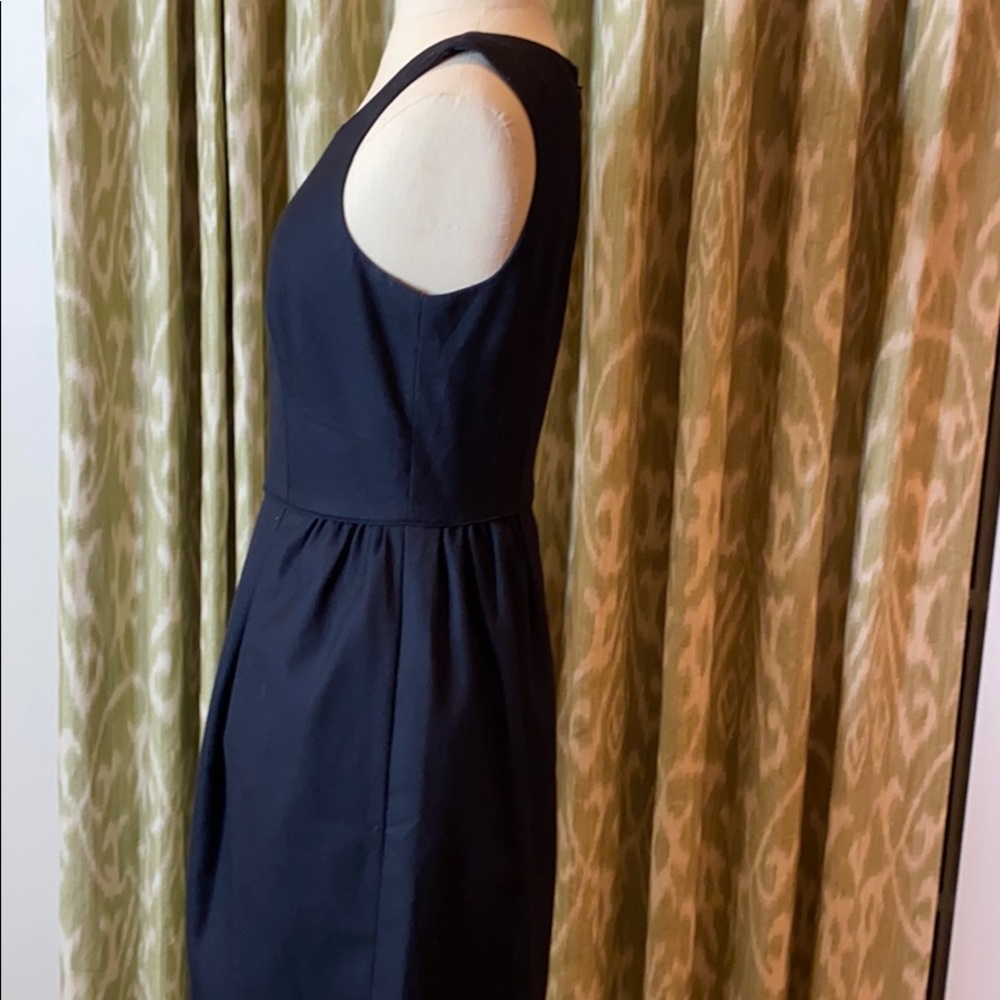 Black JCrew Structured Sleeveless Midi Dress - Picture 2 of 4